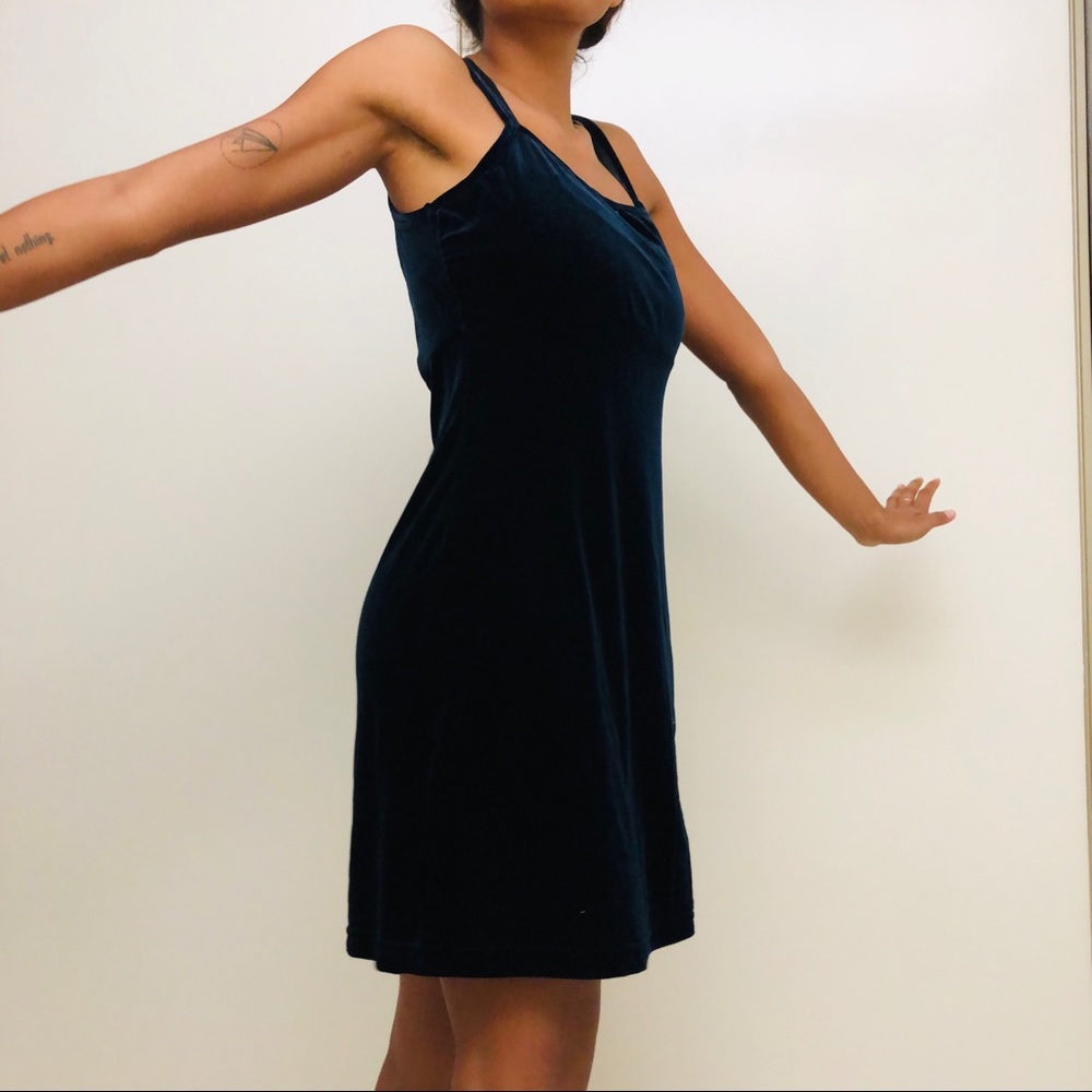 Club Soda velvet blue dress